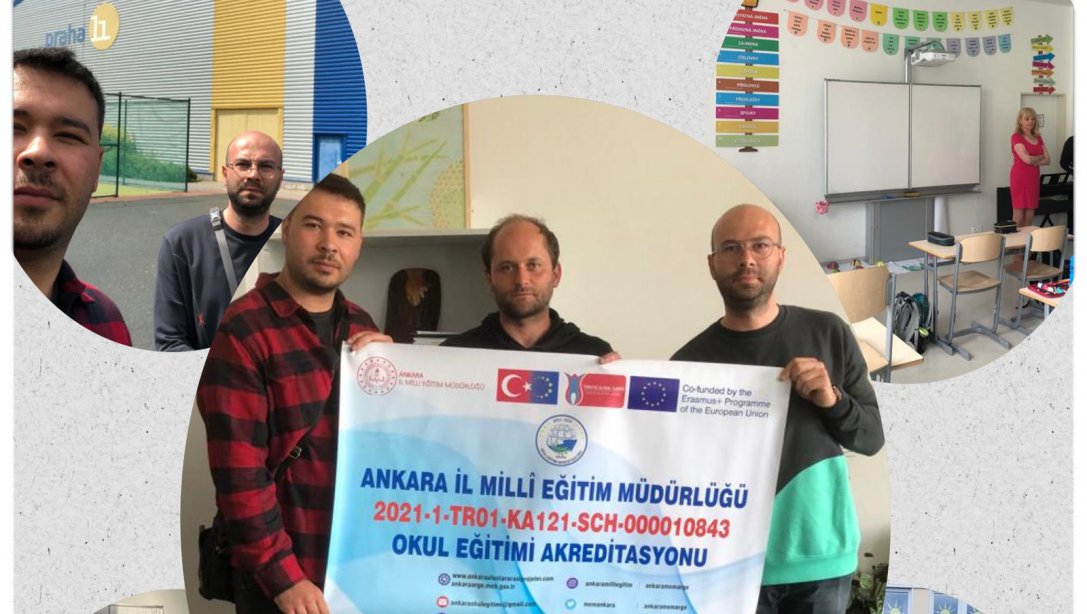 İlçemiz Sakarya Ortaokulu Öğretmenleri Ankara İl Milli Eğitim Müdürlüğü Akreditasyon Programı kapsamında   proje çalışması için Çekya'nın Prag şehrindeki Kvetnak Zakladni Skola Enstitüsü'nü ziyaret ettiler.
